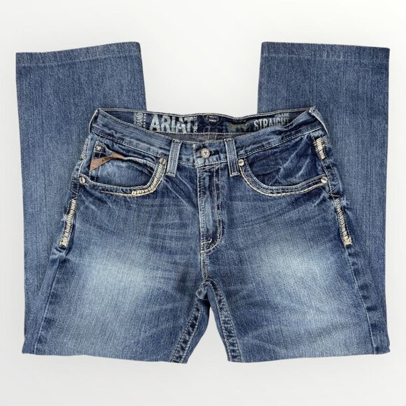 Ariat Men's Slim Straight Jeans - Blue - Picture 1 of 10